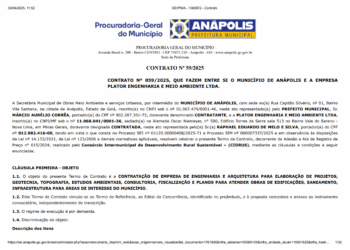 Prefeitura formaliza contrato com empresa de engenharia mineira com custo superior a R$ 33 milhões