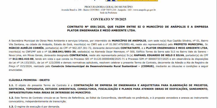 Prefeitura formaliza contrato com empresa de engenharia mineira com custo superior a R$ 33 milhões