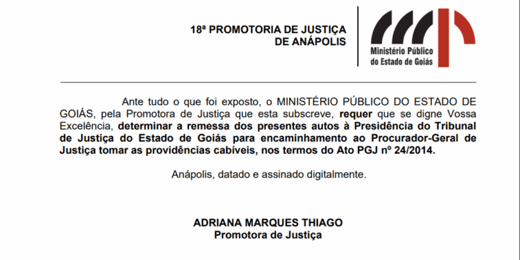 Ministério Público requer envio de pedido de investigação contra Marcio Corrêa ao TJ-GO