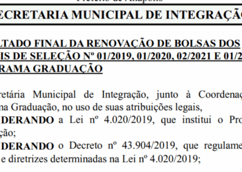 Confira a lista de estudantes beneficiados pelo Programa Graduação com renovação de bolsas em 2024