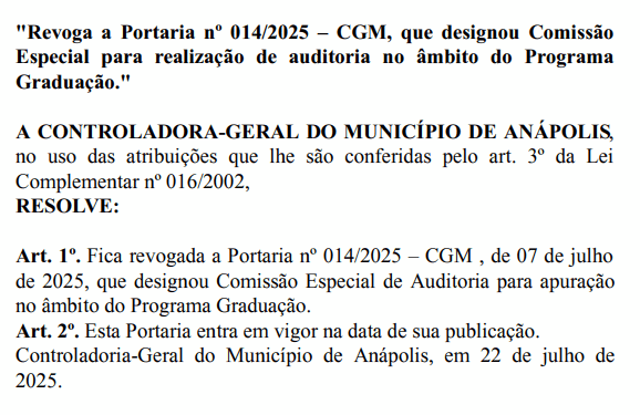 Após criar comissão de investigação, Prefeitura cancela auditoria do Graduação