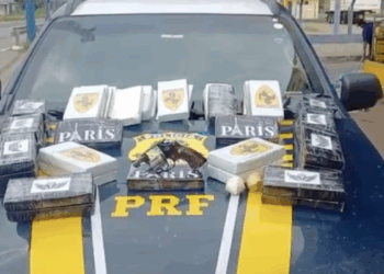PRF apreende mais de 50 kg de cocaína e arma em ônibus na BR-153