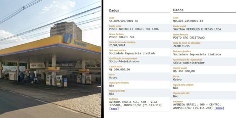 Em 2024, Amilton Filho pagou mais de R$ 50 mil a posto que fica no mesmo endereço de comércio beneficiado em 2025 e pertence à mesma família
