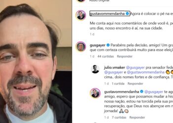 Gayer e Mendanha batem bola em rede social após oficialização de pré-candidatura