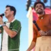 Hugo e Guilherme gravam audiovisual às margens do Rio Araguaia, em Aruanã (GO)